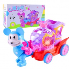 厂家直供梦幻灯光音乐小马车儿童益智电动玩具地摊玩具