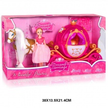 外贸新品娃娃玩具套装大礼盒女孩玩具公主与南瓜马车童话换装系列