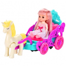 元宵灯笼电动万向公主马车旋转灯光音乐女孩儿童玩具节日送礼佳品