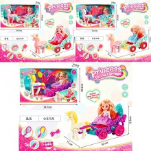 元宵灯笼电动万向公主马车旋转灯光音乐女孩儿童玩具节日送礼佳品