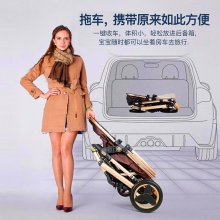 新生儿高景观三合一婴儿推车提篮可坐可躺折叠双向多功能儿童推车