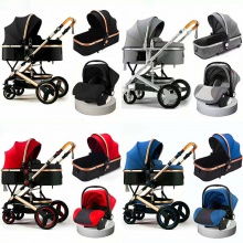 新生儿高景观三合一婴儿推车提篮可坐可躺折叠双向多功能儿童推车