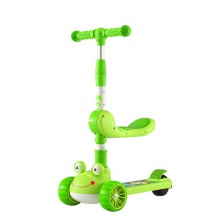 青蛙儿童滑板车米高玩具可折叠悍马闪光轮带音乐三轮