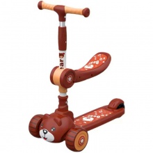 儿童折叠米高2-8岁二合一滑板车滑行车宝宝可坐可骑溜溜车