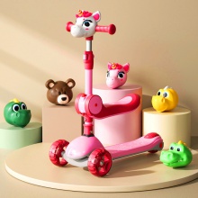 新款儿童滑板车配饰独角兽恐龙头防撞头套可爱小鳄鱼熊通用滑板车