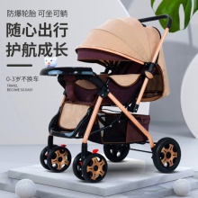 批发高景观婴儿推车可坐可躺双向婴儿车一键收车折叠宝宝儿童车