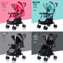 轻便双向婴儿推车单手一键折叠可坐可躺带餐盘婴儿车