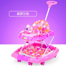 婴儿学步车多功能防侧翻宝宝手推可坐带脚垫推杆