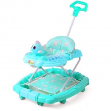 婴儿学步车多功能防侧翻宝宝手推可坐带脚垫推杆