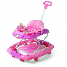 婴儿学步车多功能防侧翻宝宝手推可坐带脚垫推杆
