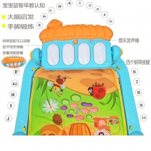 鲸鱼脚踏琴宝宝脚踏钢琴婴儿健身架带灯光音乐宝宝早教玩具游戏毯