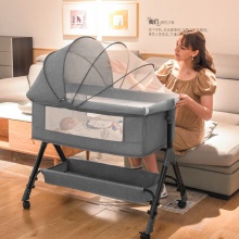 DUO功能可折叠婴儿床可移动便携式新生儿摇篮床欧式宝宝床拼接大床
