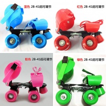 溜冰鞋 双排轮双排可调四轮滑板旱冰鞋成人轮滑鞋旱冰鞋金属支架