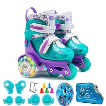 双排轮滑鞋儿童溜冰鞋闪光套装宝宝滑轮汉冰鞋