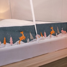 蒙古包蚊帐防尘款免安装 儿童卡通家用加密加高防蚊布折叠纹帐