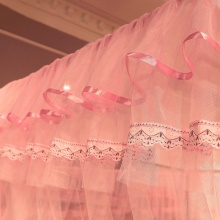 三开门宫廷蚊帐 不锈钢落地支架 1.5米 1.8m成人双人床