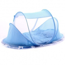 宝宝蚊帐免安装可折叠带支架BB有底蒙古包0-3岁婴儿童床蚊帐罩大