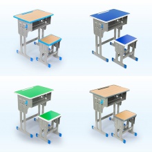 学校中小学生课桌椅可升降儿童学习桌培训辅导班学生课桌椅批发