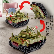 儿童玩具坦克军事模型车 炫酷声光电动万象儿童礼物玩具