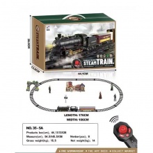 儿童仿真火车遥控复古蒸汽电动车无级调速遥控冒烟火车玩具