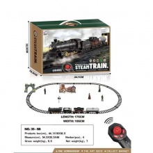 儿童仿真火车遥控复古蒸汽电动车无级调速遥控冒烟火车玩具