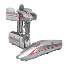 网红儿童火车变形和谐号高铁一键变形玩具灯光音效礼品男孩女孩