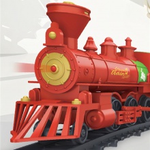 儿童益智玩具 圣诞节多场景灯光音乐轨道车 复古火车模型玩具