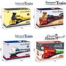 儿童益智玩具 圣诞节多场景灯光音乐轨道车 复古火车模型玩具