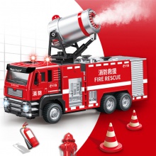 1/50喷雾消防车仿真合金声光回力车模型儿童玩具摆件批发男孩礼品