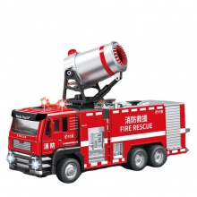 1/50喷雾消防车仿真合金声光回力车模型儿童玩具摆件批发男孩礼品