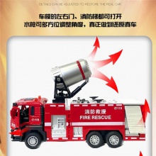 1/50喷雾消防车仿真合金声光回力车模型儿童玩具摆件批发男孩礼品