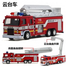 新款合金车消防车救火玩具模型 灯光音乐回力儿童玩具车厂家批发