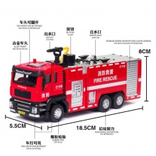 （盒装）仿真1比50消防工程环卫合金车模型摆件带声光玩具