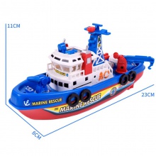 可喷水电动海上消防船模型音乐灯光儿童可下水玩具船洗澡快艇轮船
