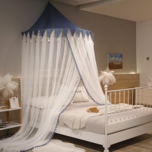 夏季新款公主风半圆吊顶蚊帐床头装饰床幔圆顶儿童床睡帐