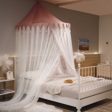 夏季新款公主风半圆吊顶蚊帐床头装饰床幔圆顶儿童床睡帐