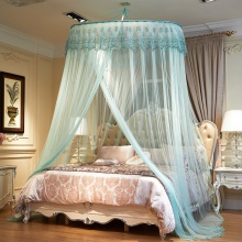 厂家直供1.5米直径大圆顶蚊帐公主床幔吊挂纹帐吊顶文帐单门圆形