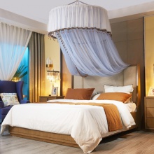 吊顶蚊帐公主风圆顶落地式欧式纹帐床幔简约吊挂单门文帐