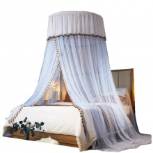 吊顶蚊帐公主风圆顶落地式欧式纹帐床幔简约吊挂单门文帐