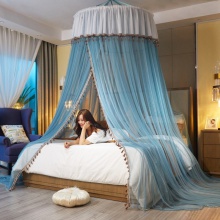 吊顶蚊帐公主风圆顶落地式欧式纹帐床幔简约吊挂单门文帐