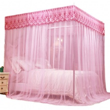 简约款三开门公主房落地式蚊帐家用蕾丝宫廷文帐1.5/1.8m