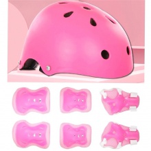 梅花黑泡大号磨砂面头盔蝴蝶护具七件套平衡车滑板车轮滑鞋溜冰鞋