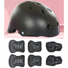 梅花黑泡大号磨砂面头盔蝴蝶护具七件套平衡车滑板车轮滑鞋溜冰鞋