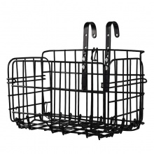 厂家批发自行车带盖前车筐可折叠蒌加粗铁丝折叠车篮盖骑行用品