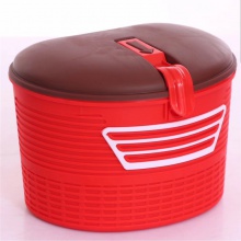 带锁彩色车筐自行车电动车菜筐篮子环全塑料户外骑行用品