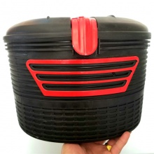 带锁彩色车筐自行车电动车菜筐篮子环全塑料户外骑行用品