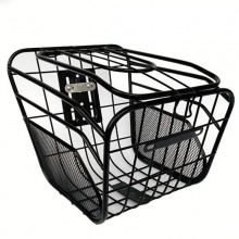 电动自行车车篮子前车筐电瓶车车筐加粗带盖车篓菜篮子电动车车篮