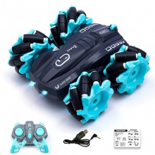 新款2.4G双面特技漂移遥控车五轮翻斗车 四驱横行攀爬玩具车