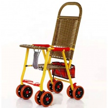 竹藤婴儿推车轻便夏季仿藤宝宝手推车可躺折叠竹编藤椅儿童小推车
