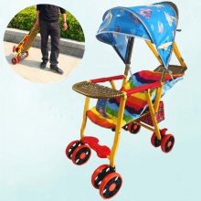 夏季仿竹藤婴儿推车可坐可躺轻便折叠藤编车宝宝小孩四轮推车